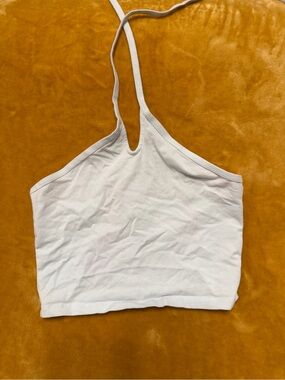 Sunday Best Light Blue Halter Crop Top